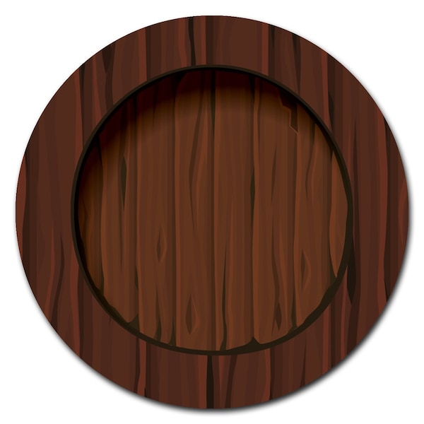 Wood Circle Vinyl Laminated Decal